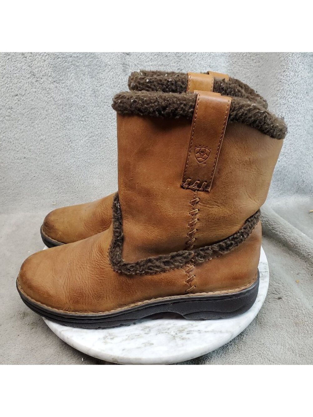 Ariat Shoes Womens Size 8.5 20931 Brown Leather Winter Boots *Read*